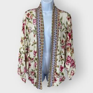 Akemi and Kin Kimono Wrap | OSFM | Ivory Floral | Boho